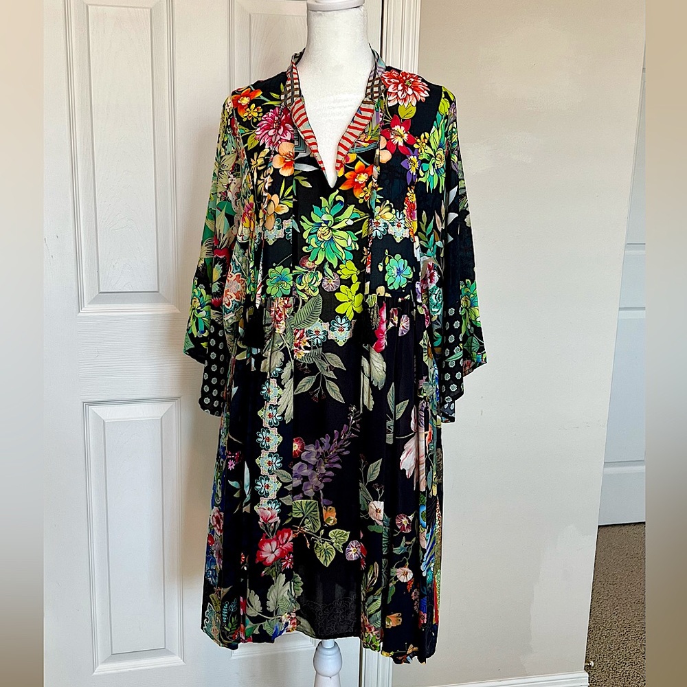 Johnny Was Dreamer Short Kaftan Dress, S